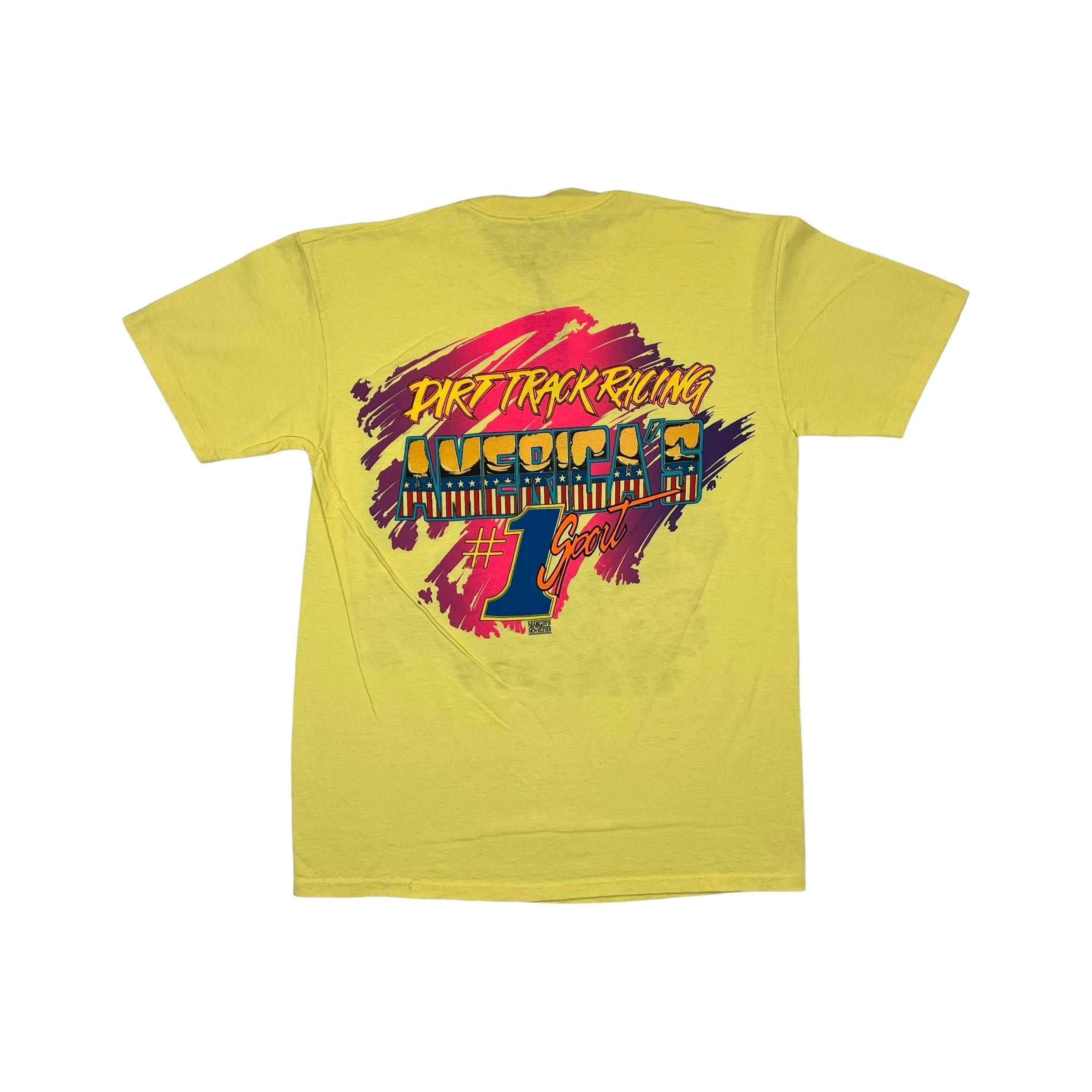 268951 (1990) Bad Habit, Dirt Track Racing Double Sided Yellow T-Shirt L
