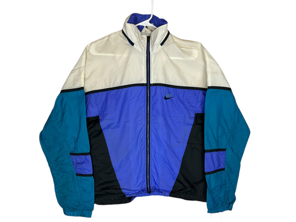 (80s) Nike Aquaberry Colorblock Hooded Windbreaker