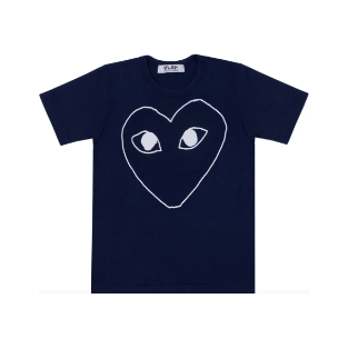 Comme des Garçons PLAY Outline Heart T-Shirt 'Navy'