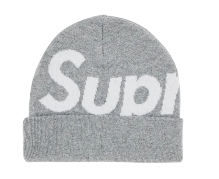 Supreme Big Logo Beanie 'Heather Grey'