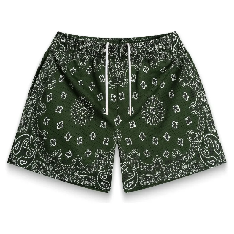 [261048] Bravest Studios Paisley Two-Tone Shorts 'Green'