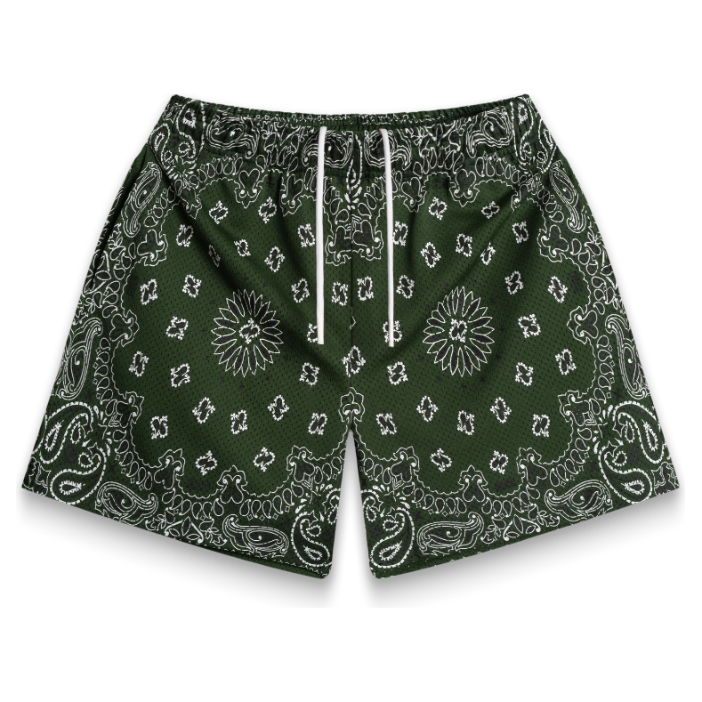 261046 Bravest Studios Paisley Two-Tone Shorts 'Green'