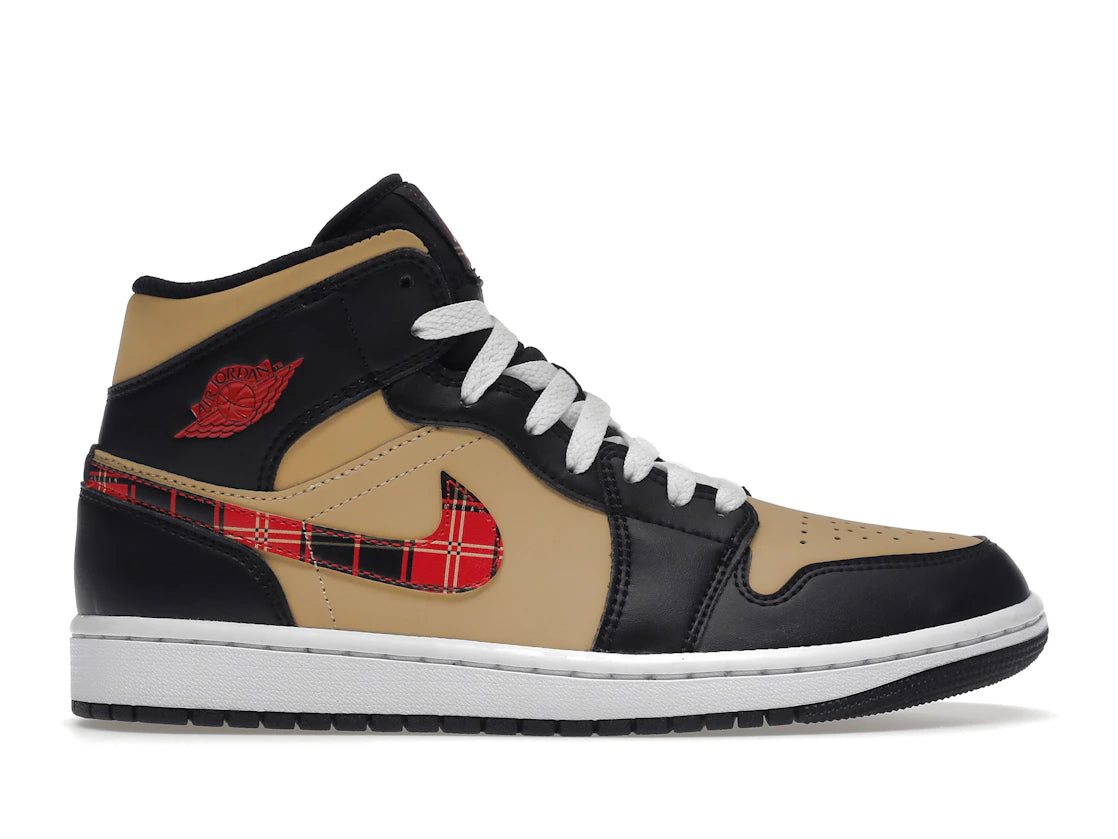 SP13051 Air Jordan 1 Mid Tartan Swoosh
