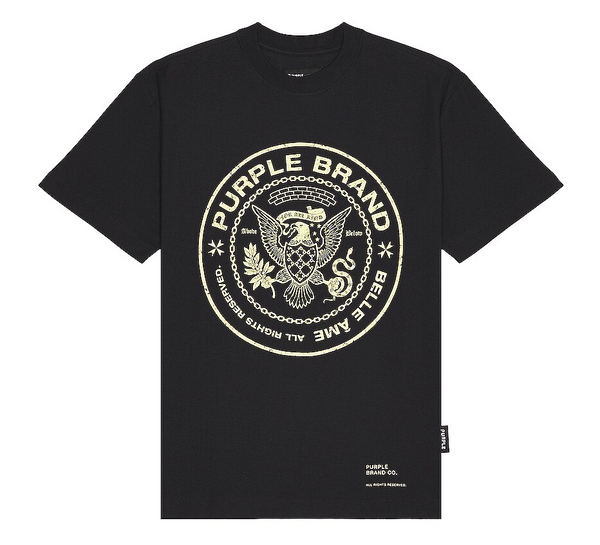 Purple Brand Textured Jersey SS Tee Great Seal Black 