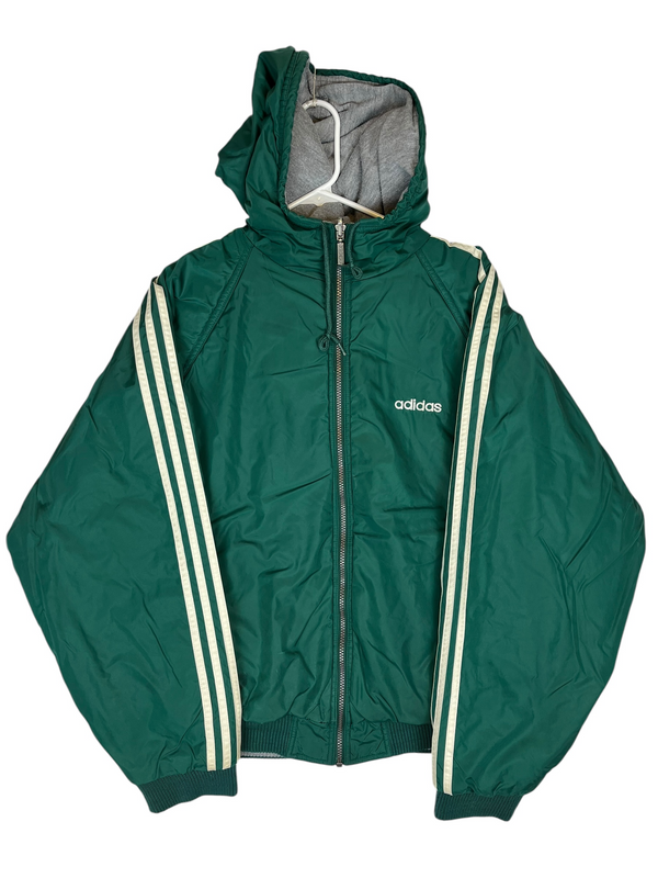 (90s) Adidas Green Full Zip Reversible Jacket