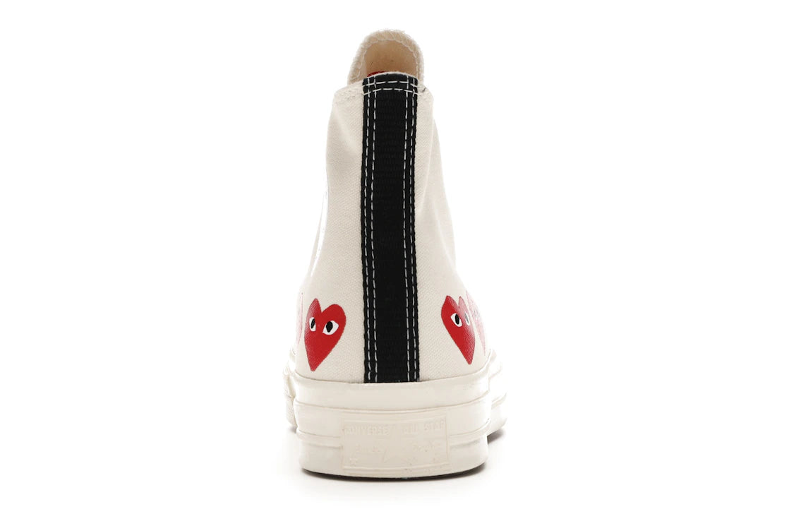 823557 Converse Chuck Taylor All Star 70 Hi Comme des Garcons PLAY Multi-Heart White