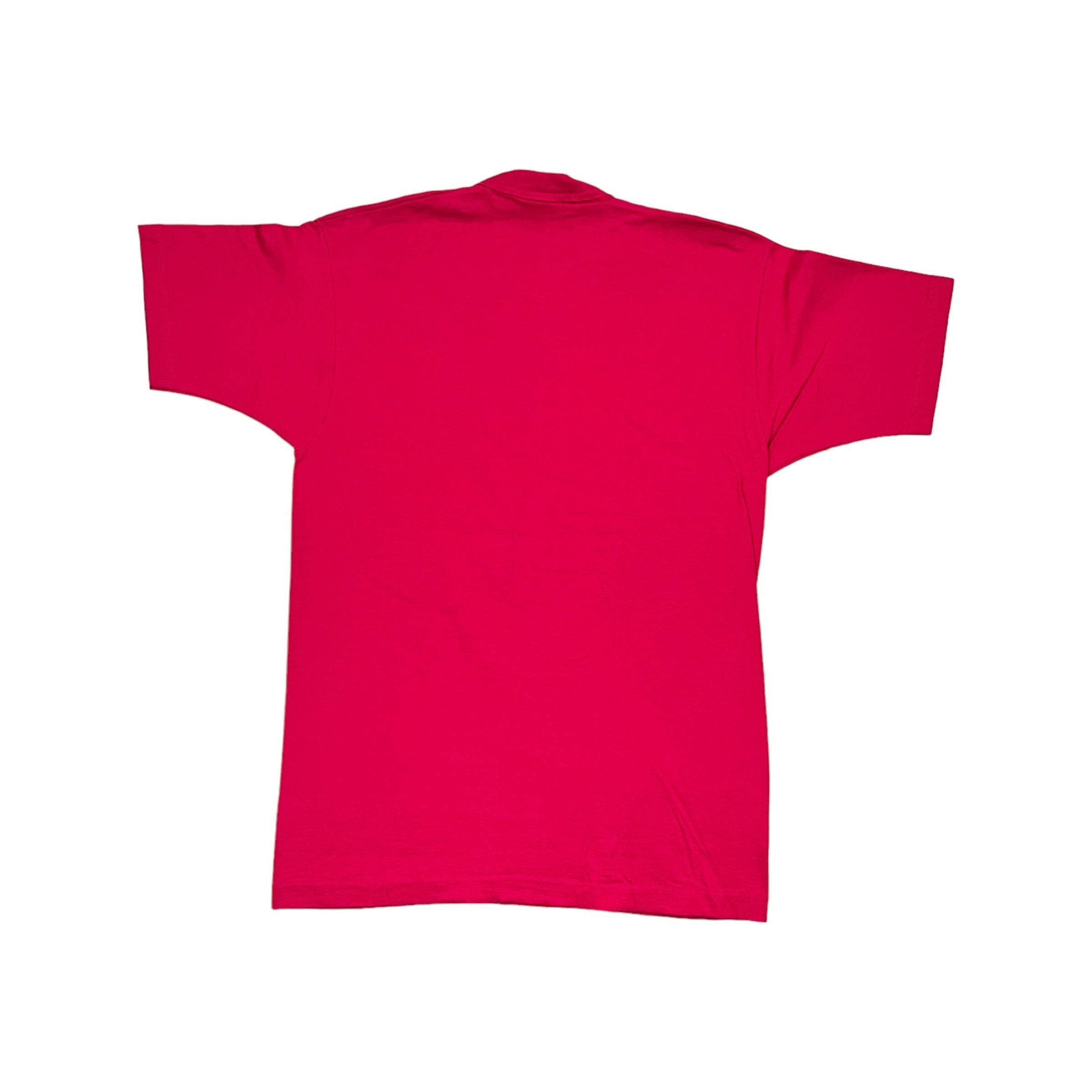 271154 (90s) Looney Tunes Tazmanian Devil Embroidered Pink T-Shirt