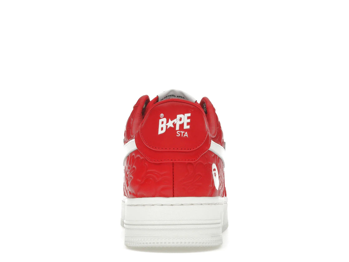 340673 A Bathing Ape Bape Sta Low #3 Line Camo Red