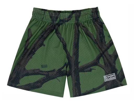 Bravest Studios Tree Camo Shorts Green