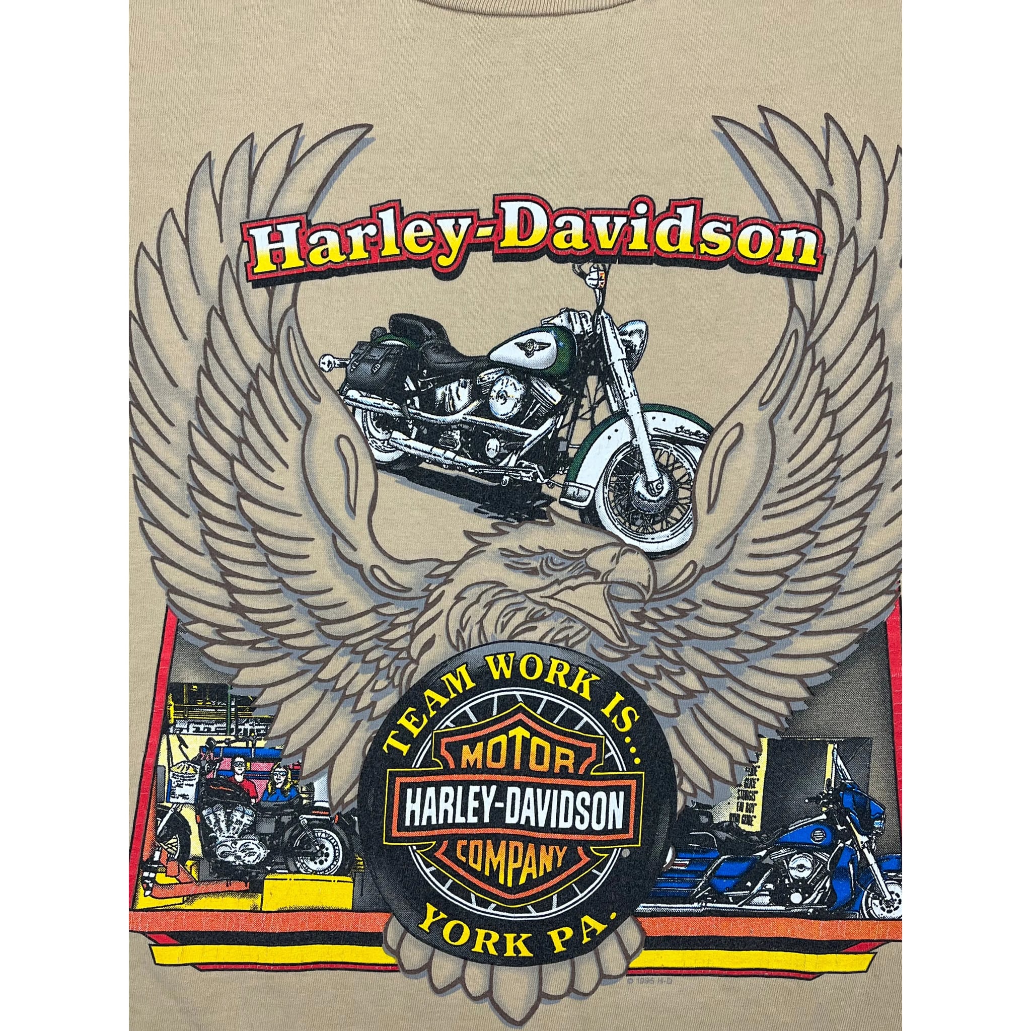 271166 (1995) Harley Davidson Motorcycles York PA Bald Eagle T-Shirt