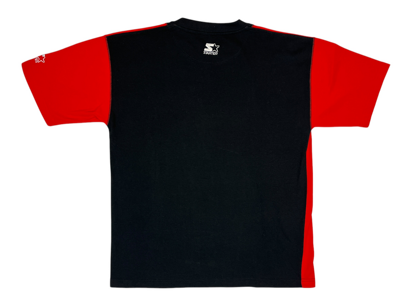 (90s) Chicago Bulls Embroidered Striped Starter T-Shirt