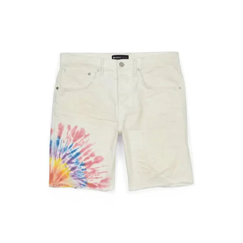 Purple Brand Muilticolor Tie Dye White Shorts