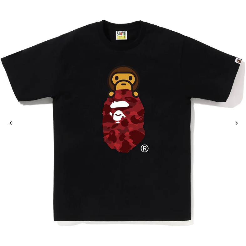 BAPE Color Camo Milo On Ape Head T-Shirt 'Black/Red'