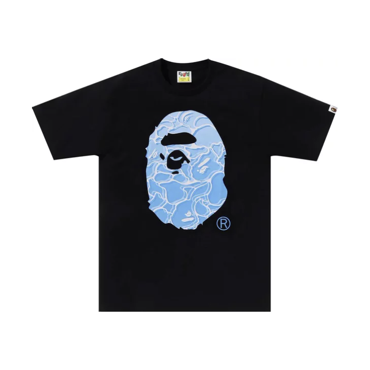 BAPE ABC Sea Surface Camo Ape Head Tee 'Black'