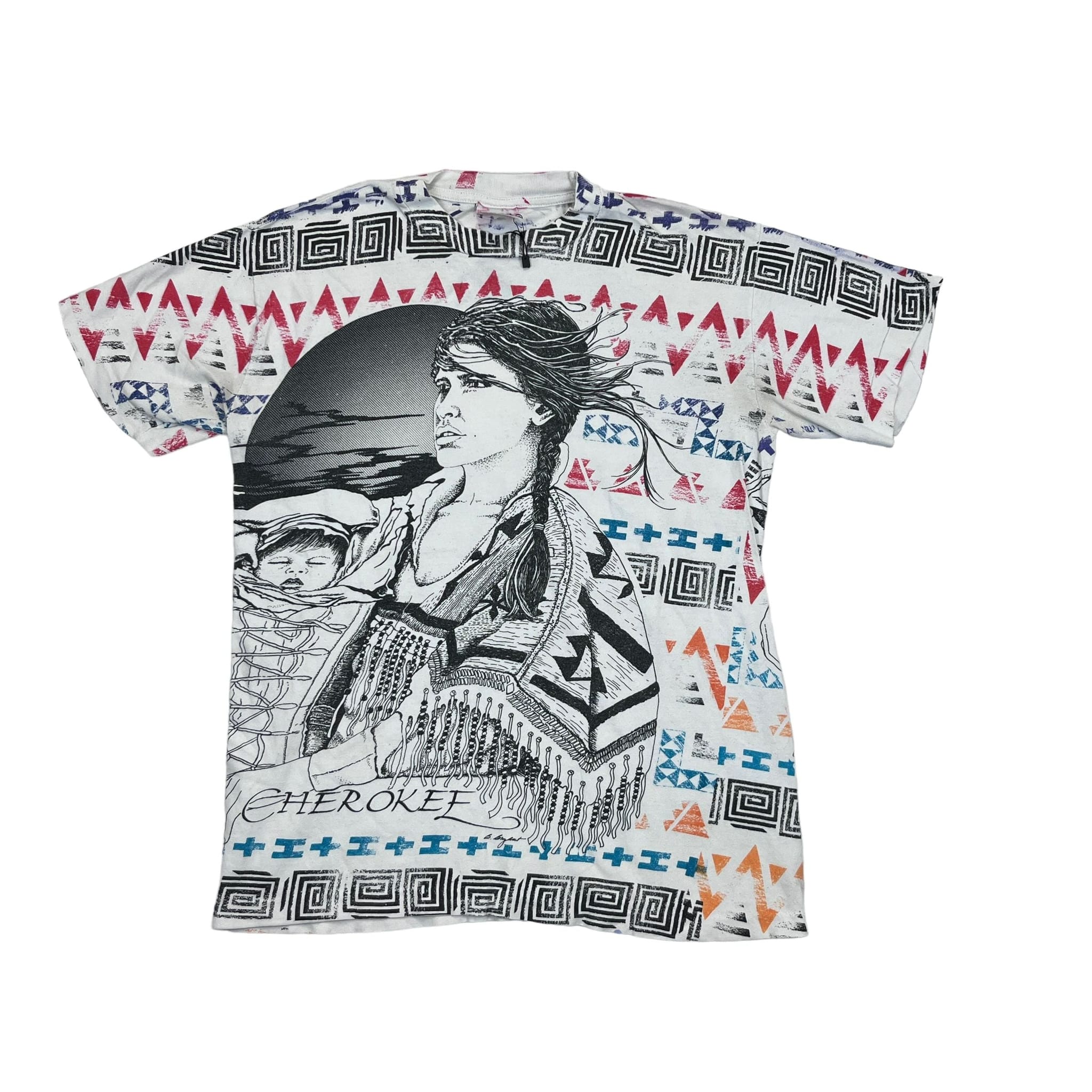 275714 (90s) Native American Cherokee Tribal All Over Print T-Shirt