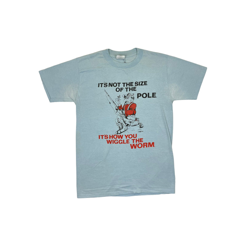 (1990) Sex Joke 'Its' How You Wiggle Your Worm' Fishing T-Shirt