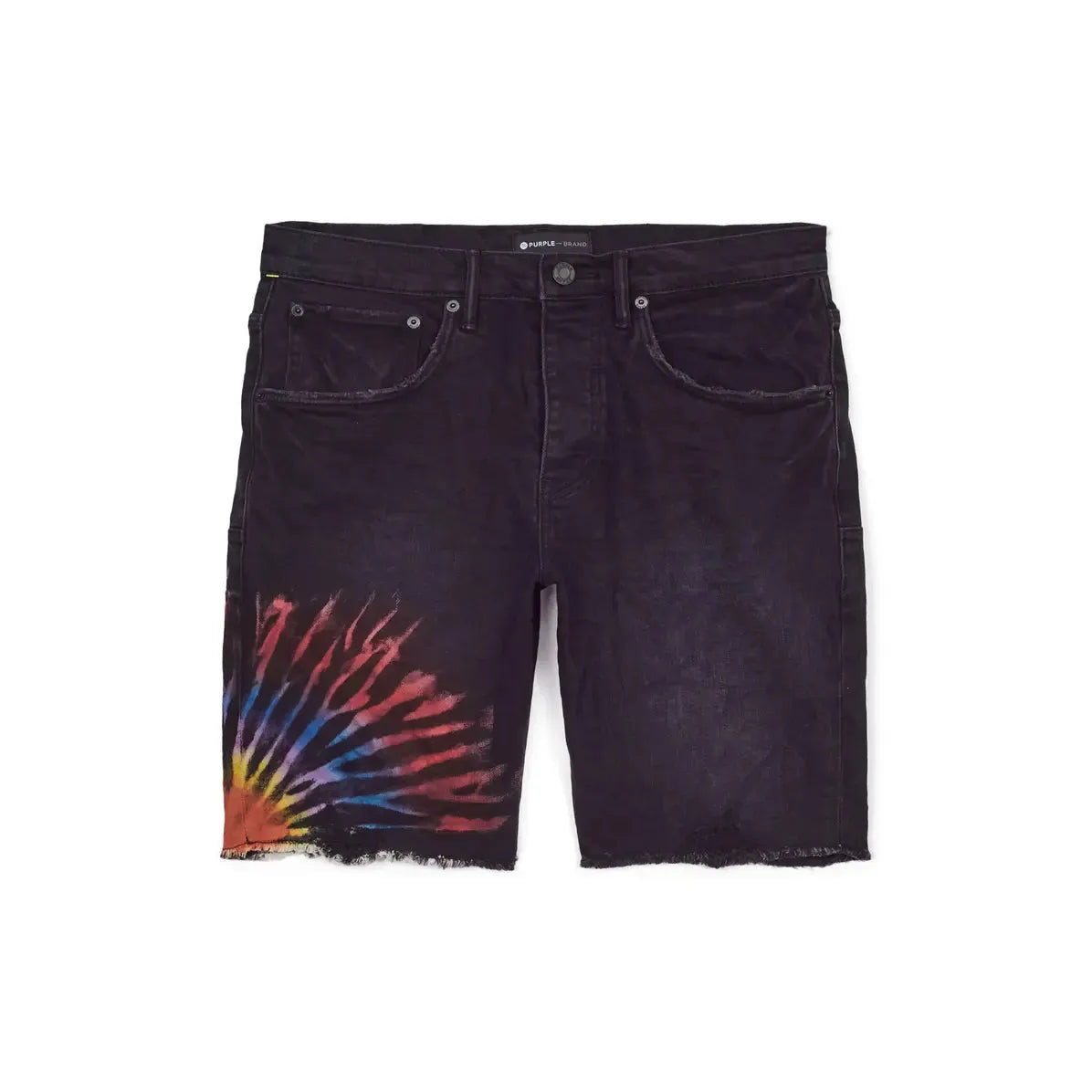 351968 Purple Brand Muilticolor Tie Dye Black Shorts
