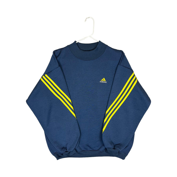 (90s) Adidas Navy Blue/Neon Essential Crewneck