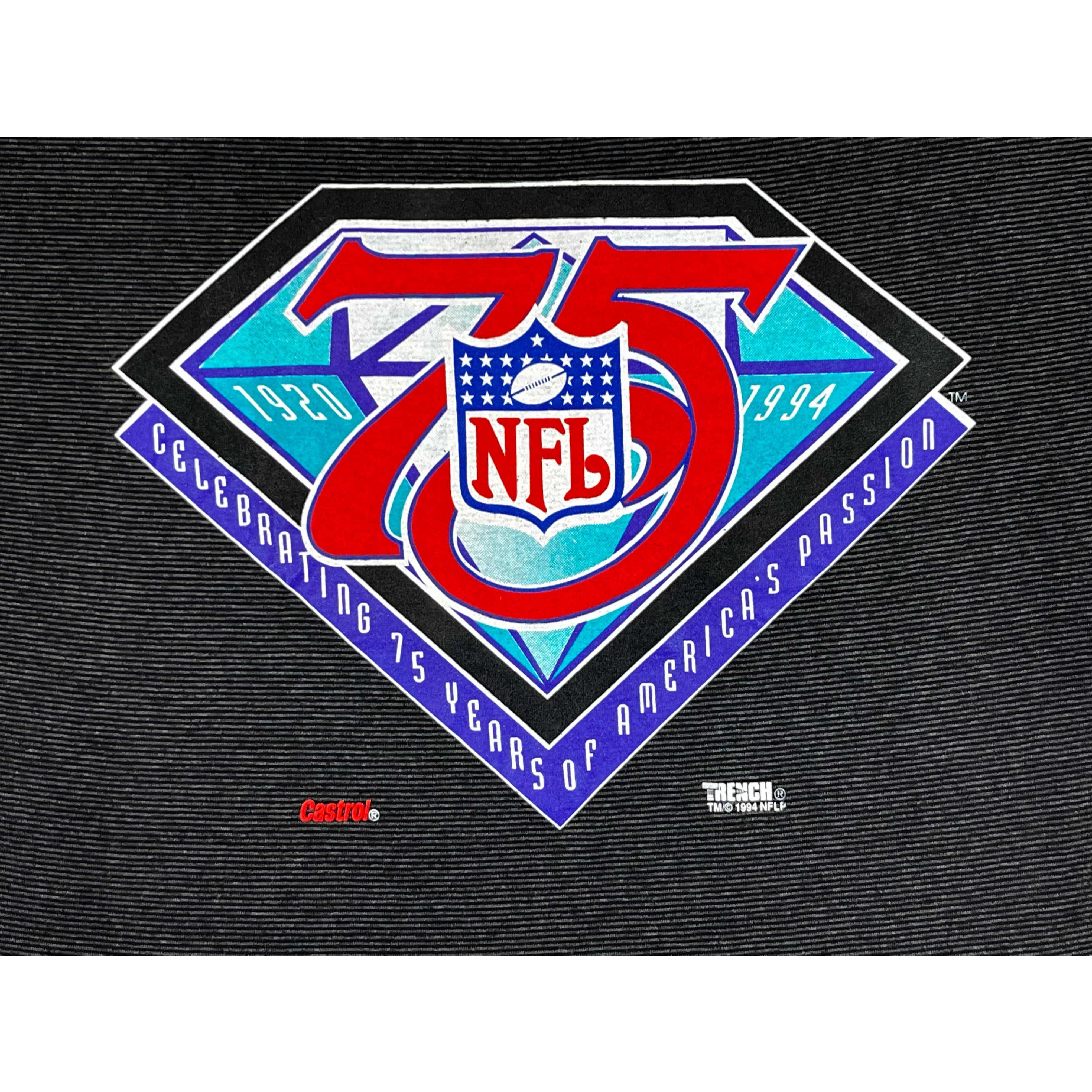 331444 (90s) NFL 75th Anniversary 1994 Diamond Trench T-Shirt w/ Tags