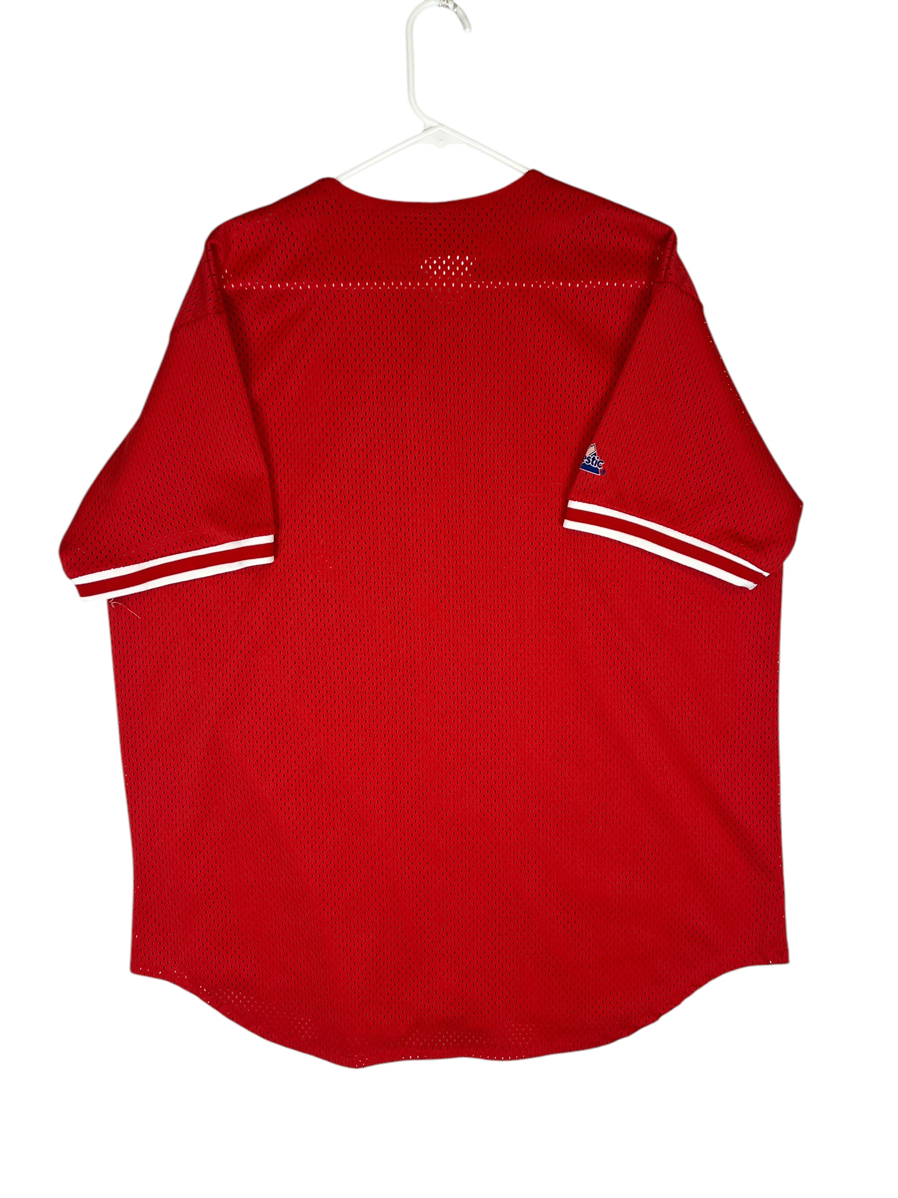 413699 (90s) Philadelphia Phillies Majestic Mesh Red Jersey
