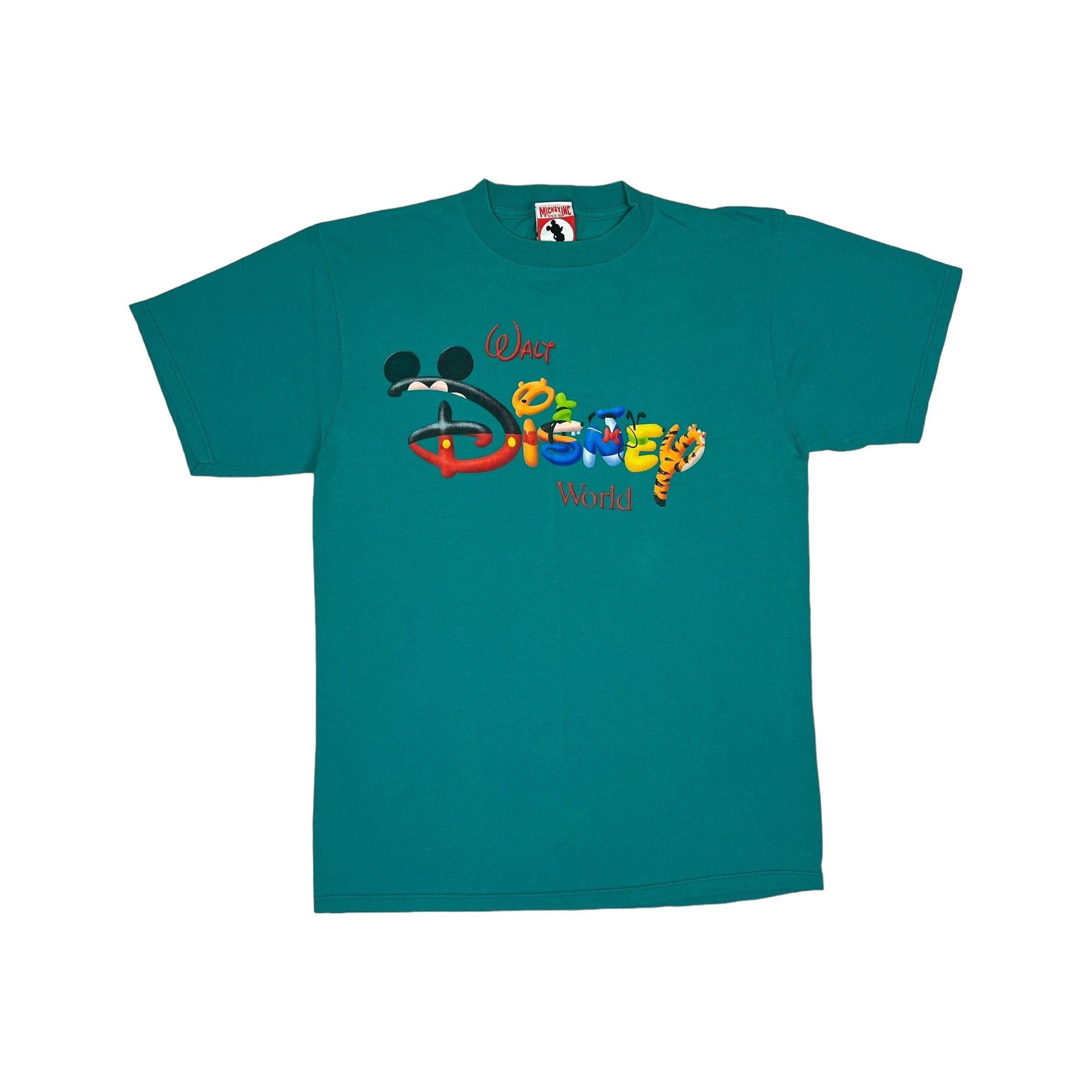 265211 (90s) Disney Character Puffy Spellout Logo T-Shirt