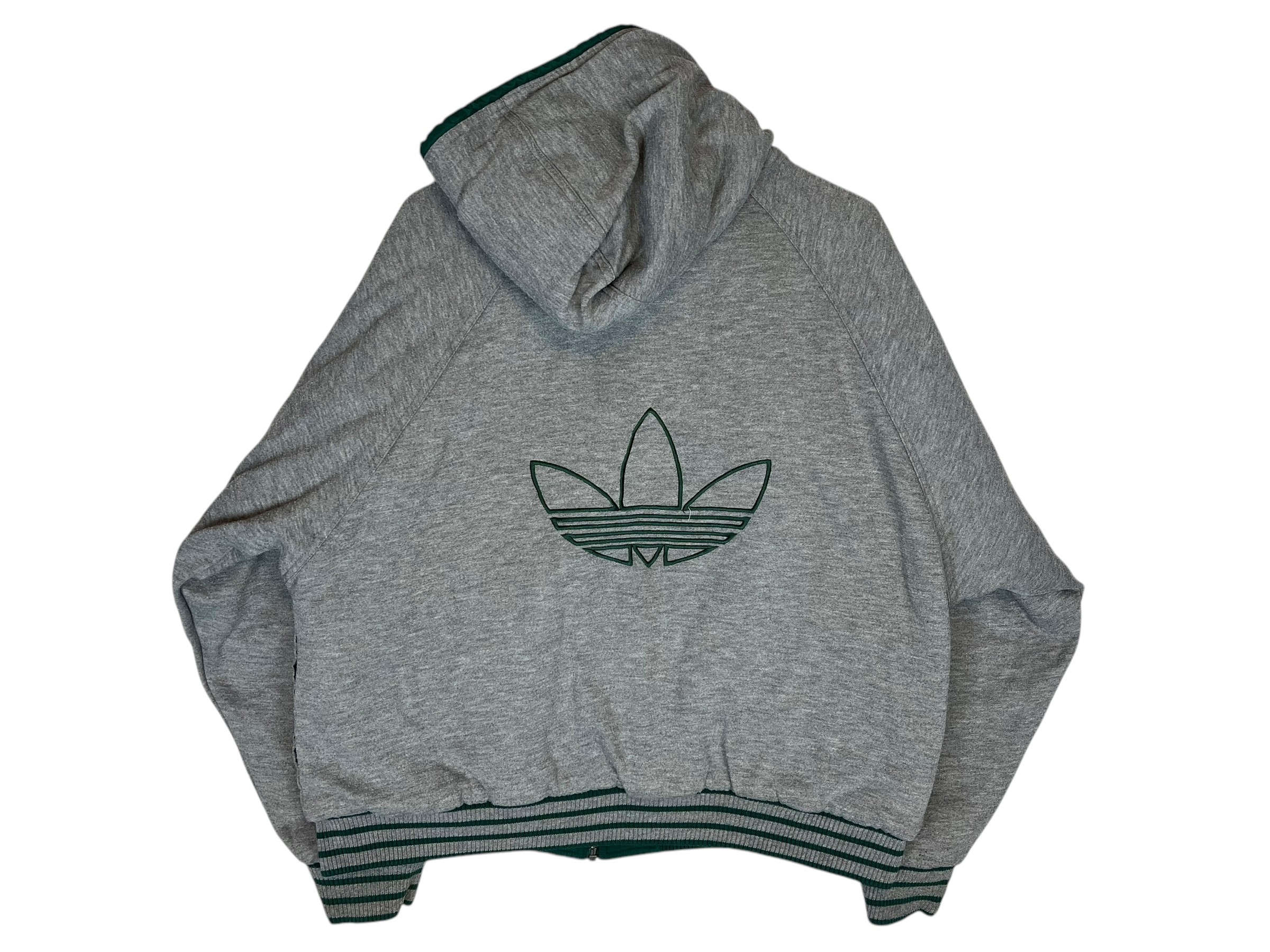 374771 (90s) Adidas Green Full Zip Reversible Jacket