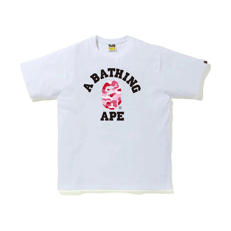 BAPE ABC Camo College Tee White/Pink