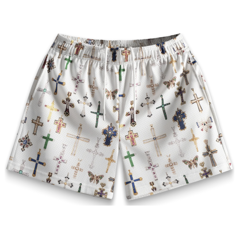 257583 Bravest Studios Cross Shorts 'White'