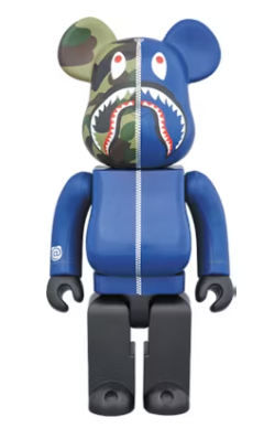 349699 Bearbrick A Bathing Ape 1st Camo Shark 400% Blue