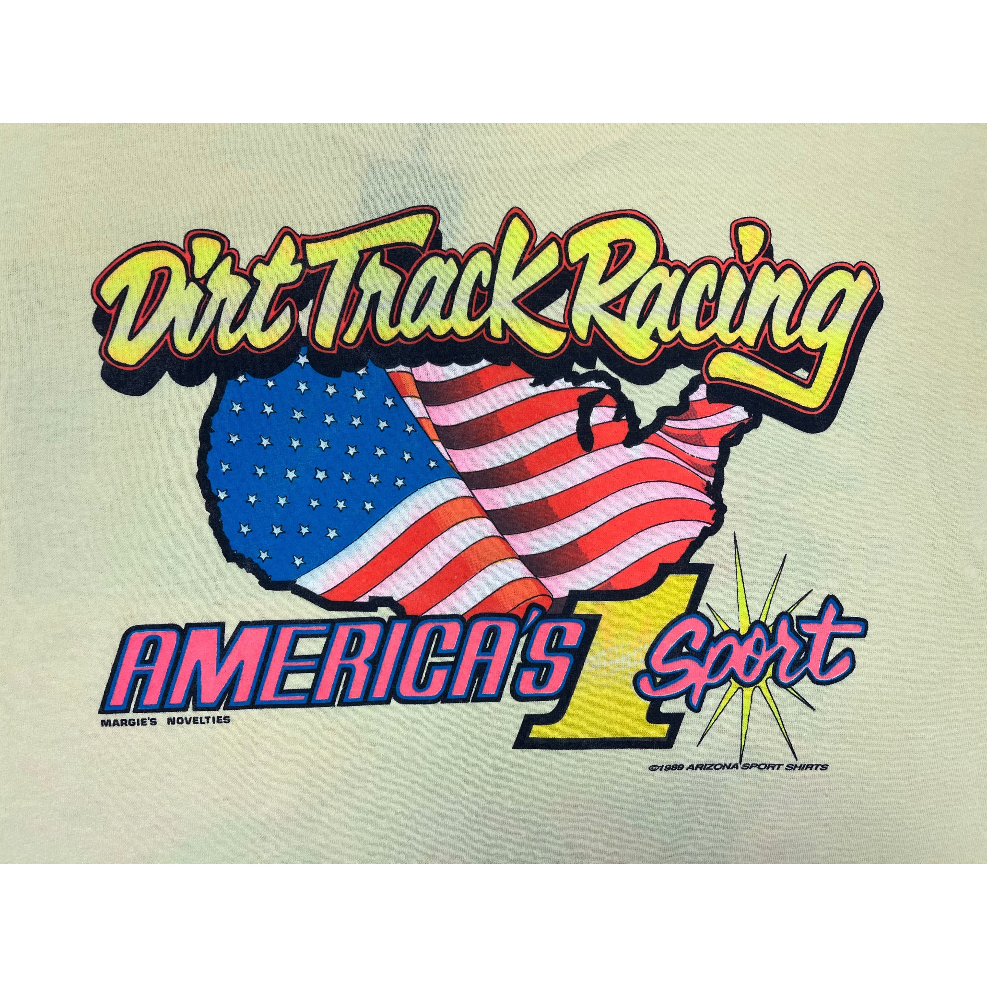 268977 (1990) Mud, Sweat, & Gears Sprint Car Dirt Racing Yellow T-Shirt