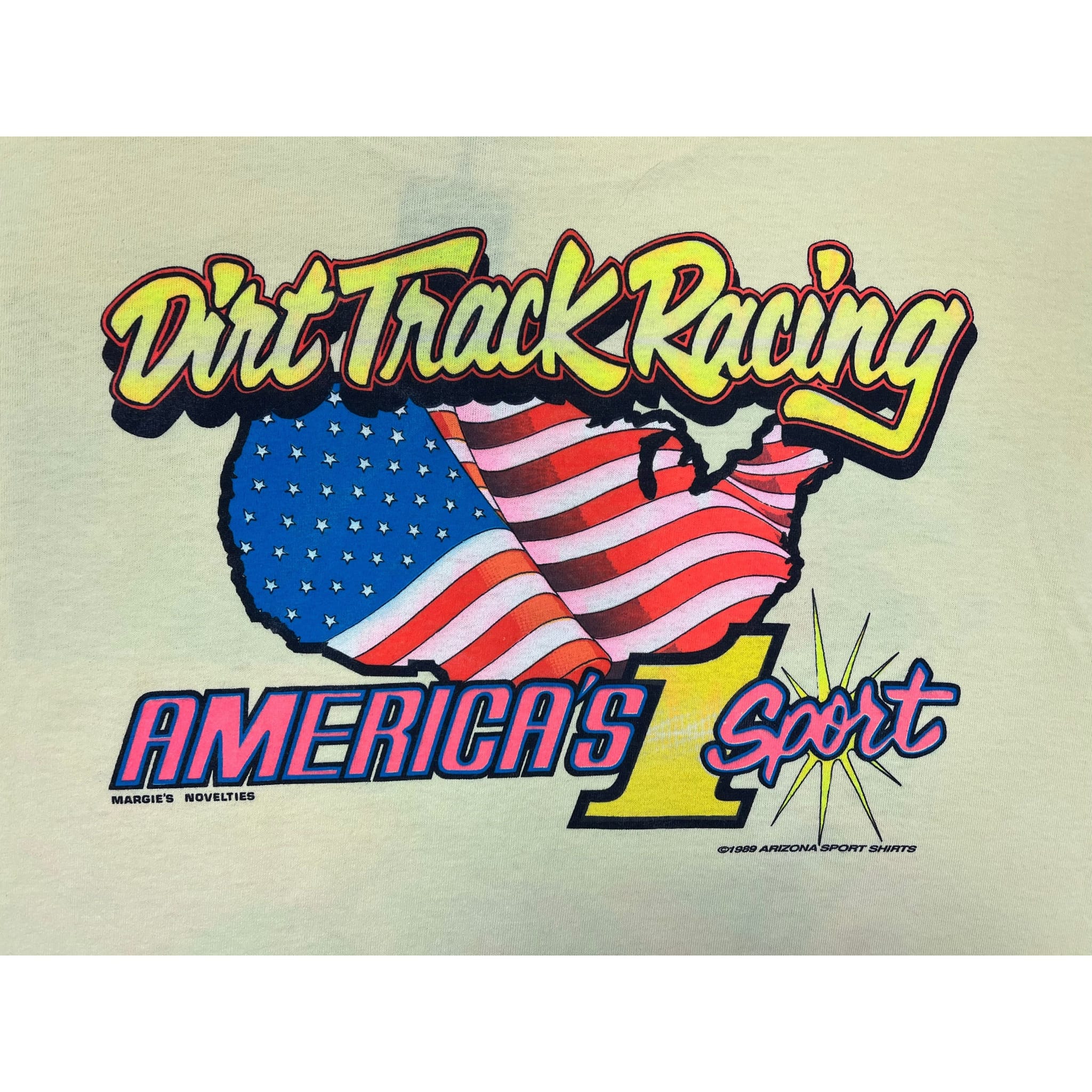 268976 (1990) Mud, Sweat, & Gears Sprint Car Dirt Racing Yellow T-Shirt