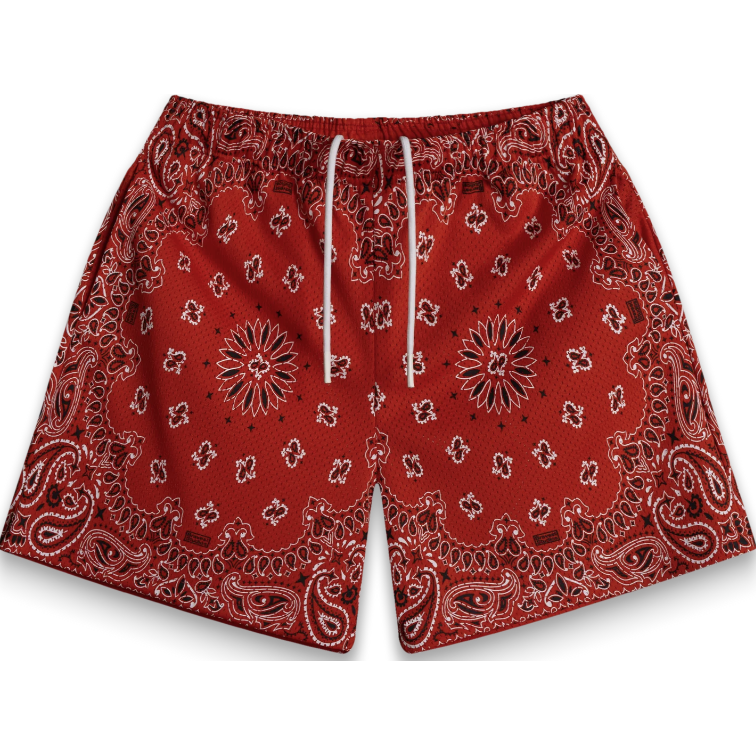 261028 Bravest Studios Paisley Two Tone Shorts 'Red'