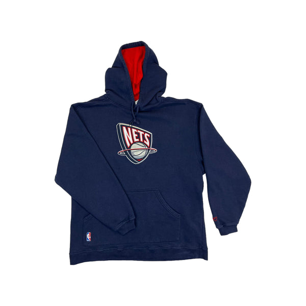 (00s) New Jersey Nets Embroidered NBA Logo Reebok Hoodie