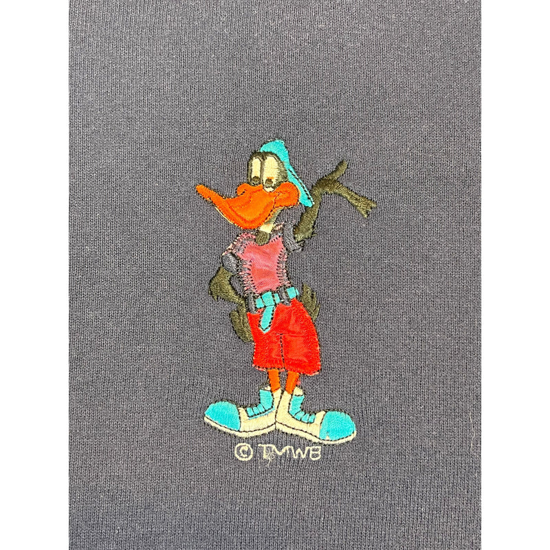 (90s) Daffy Duck Looney Tunes Embroidered Crewneck