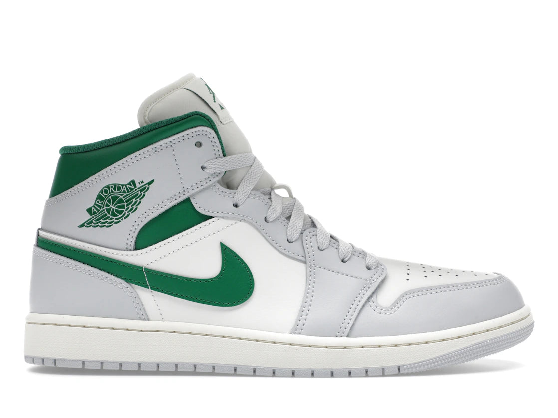 690974 Jordan 1 Mid White Pure Platinum Pine Green