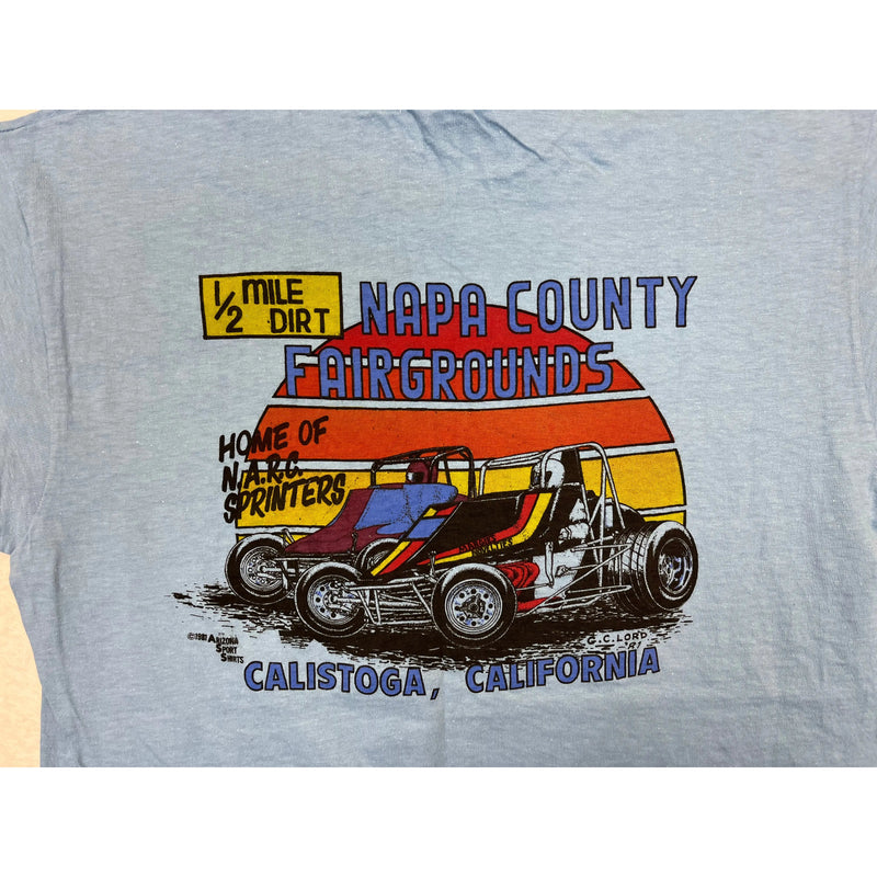 (1981) On the 8th Day God Created.. Dirt Track Racing California T-Shirt