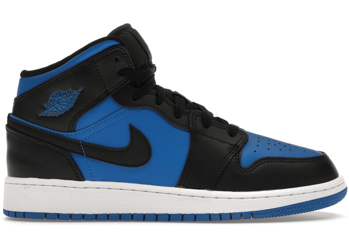 635935 Jordan 1 Mid Black Royal Blue (GS)