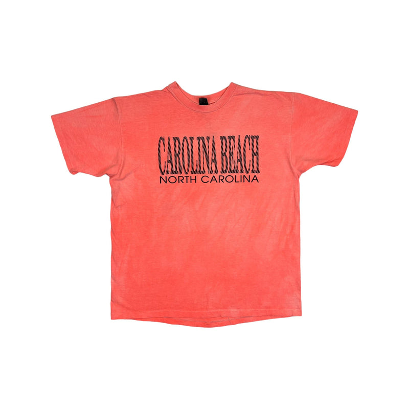 (90s) North Carolina Beach Neon Orange Pink Vacation T-Shirt