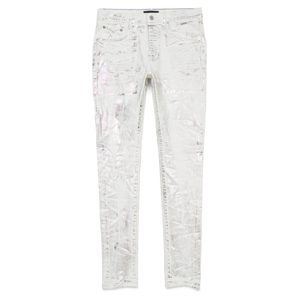 Purple Brand WHITE X RAY IRIDESCENT WAVE FOIL DENIM