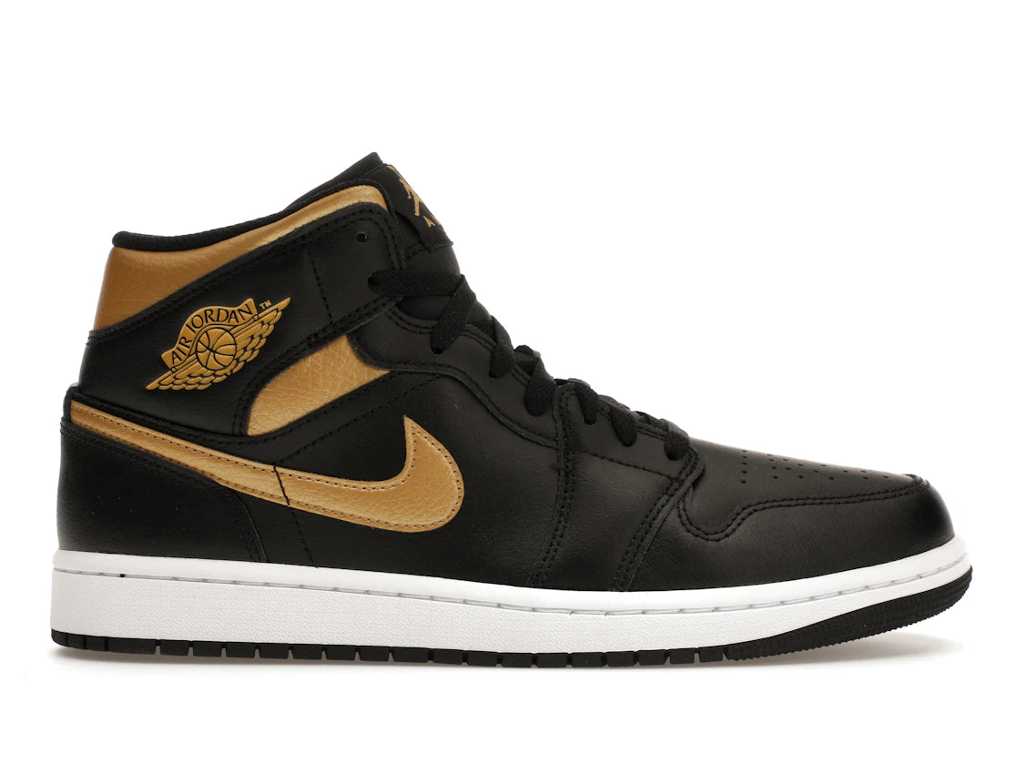 SP14303 Jordan 1 Mid Black Metallic Gold