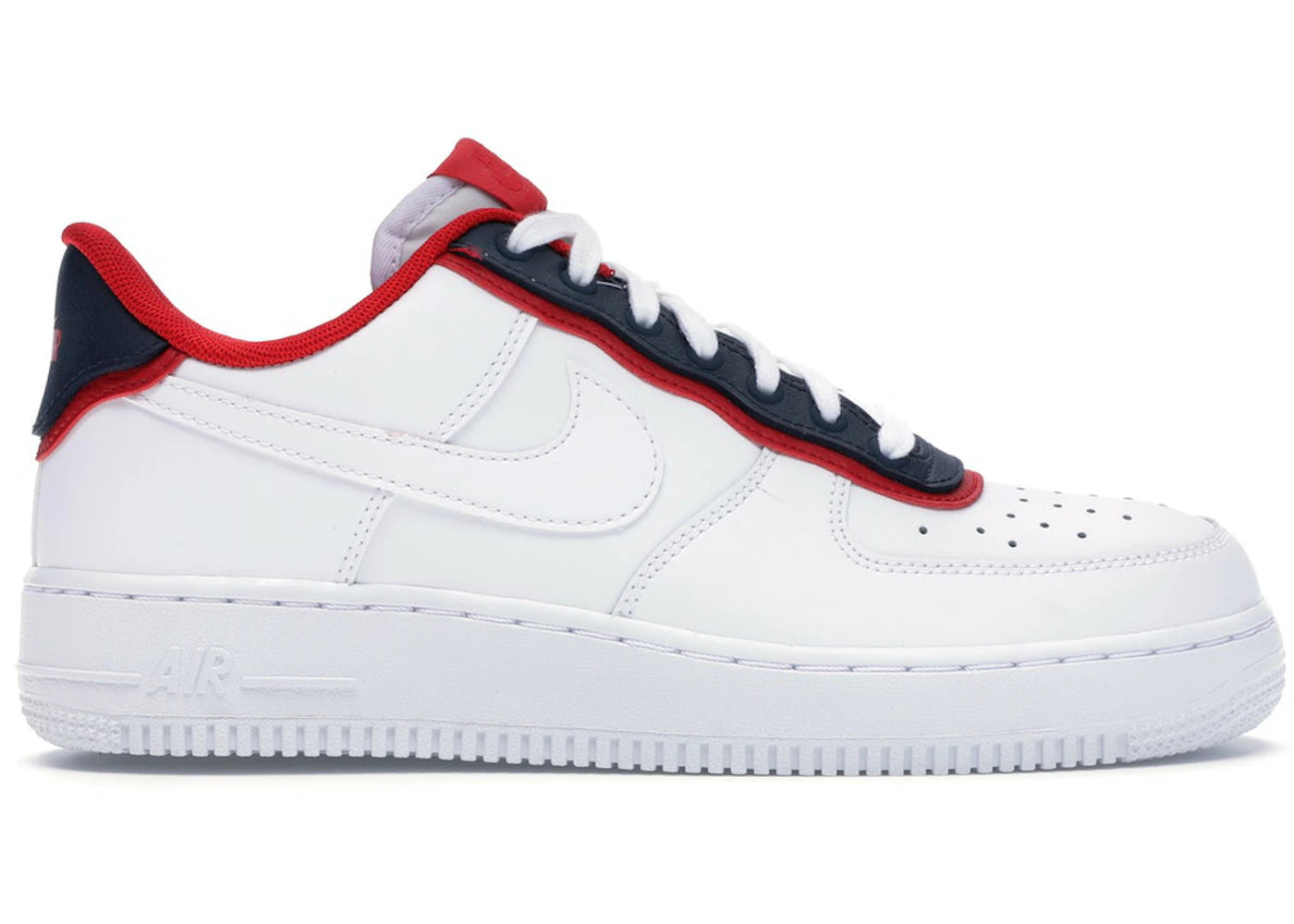 510024 Nike Air Force 1 Low Double Layer White Obsidian Red