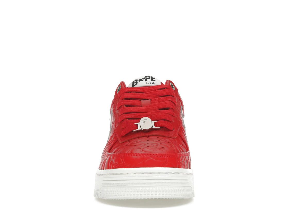 340673 A Bathing Ape Bape Sta Low #3 Line Camo Red