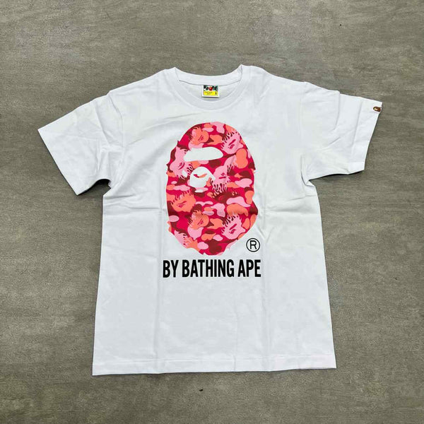 Bape T-Shirt "APE HEAD PINK FLAMES"
