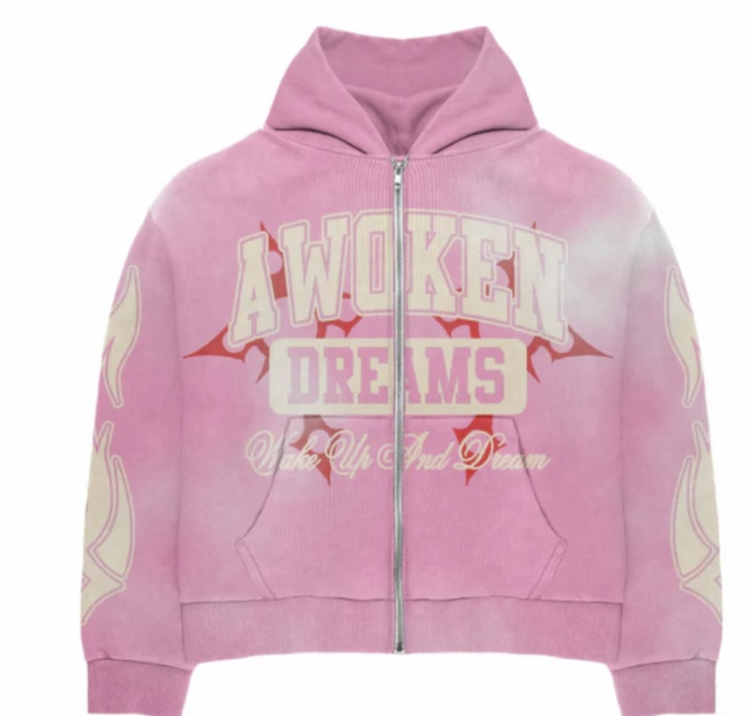 776213 Awoken Dreams Wake Up And Dream Zip Up Pink