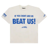 Hellstar Beat Us! T-Shirt 'White/Blue'