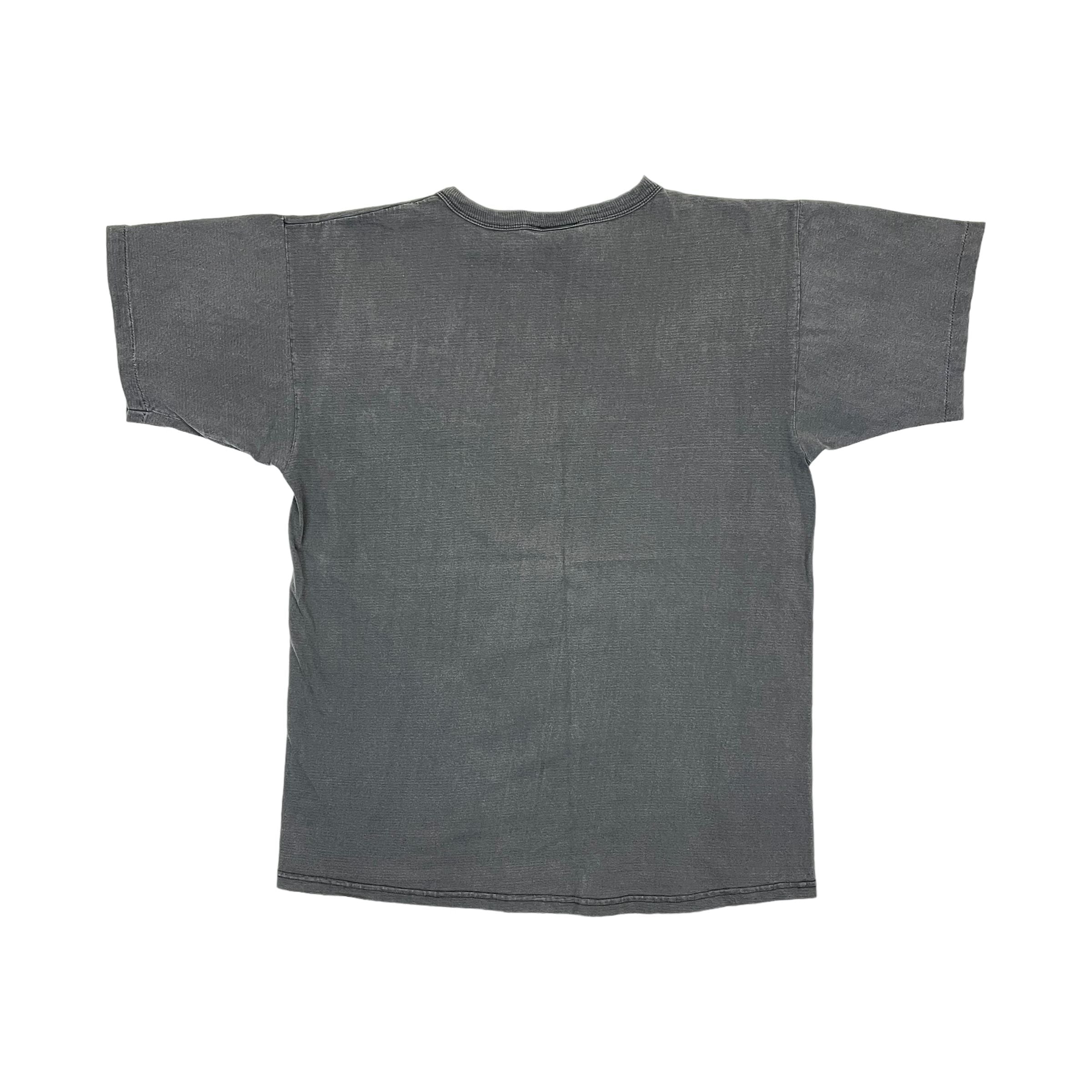 271321 (90s) NBC Sports Basketball TV Channel Faded Black T-Shirt