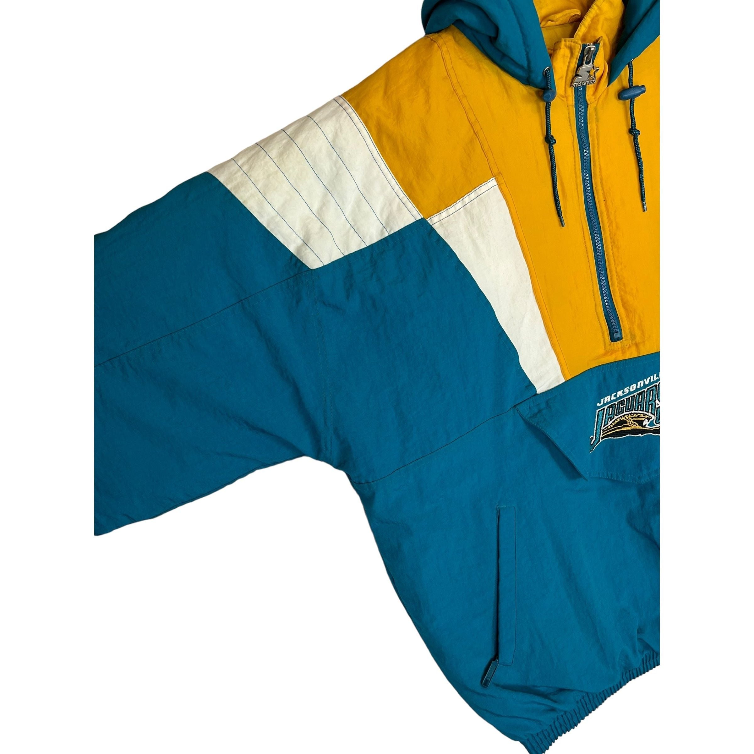 265207 (90s) Jacksonville Jaguars NFL 'Banned Logo' Starter Puffer Jacket