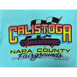 (1989) Outlaws of Calistoga Speedway Napa County Sea Blue T-Shirt