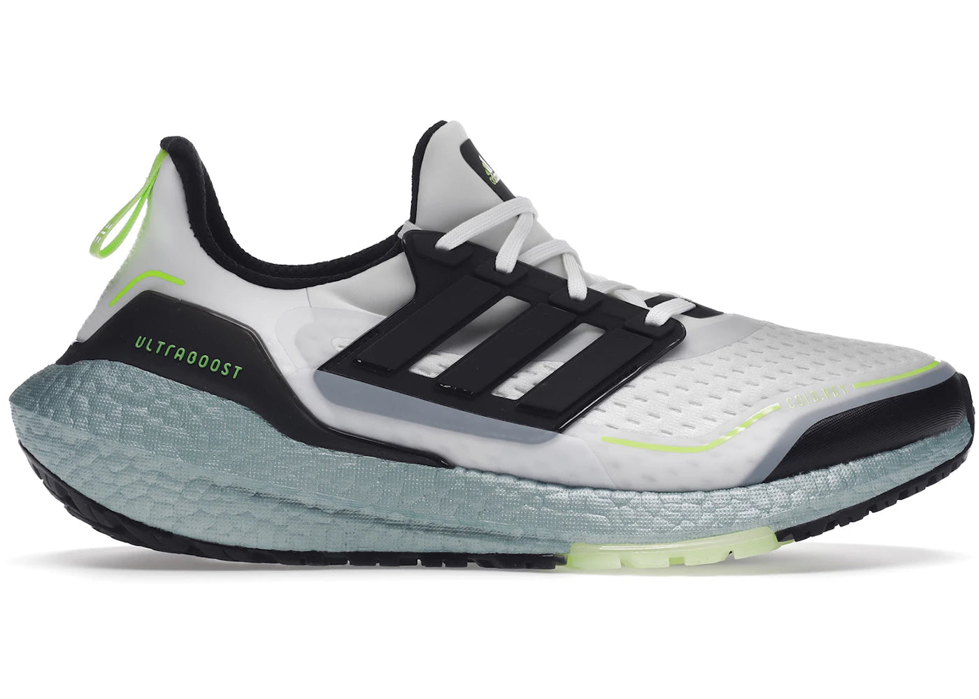 595825 adidas Ultra Boost 21 Cold.Rdy White Signal Green