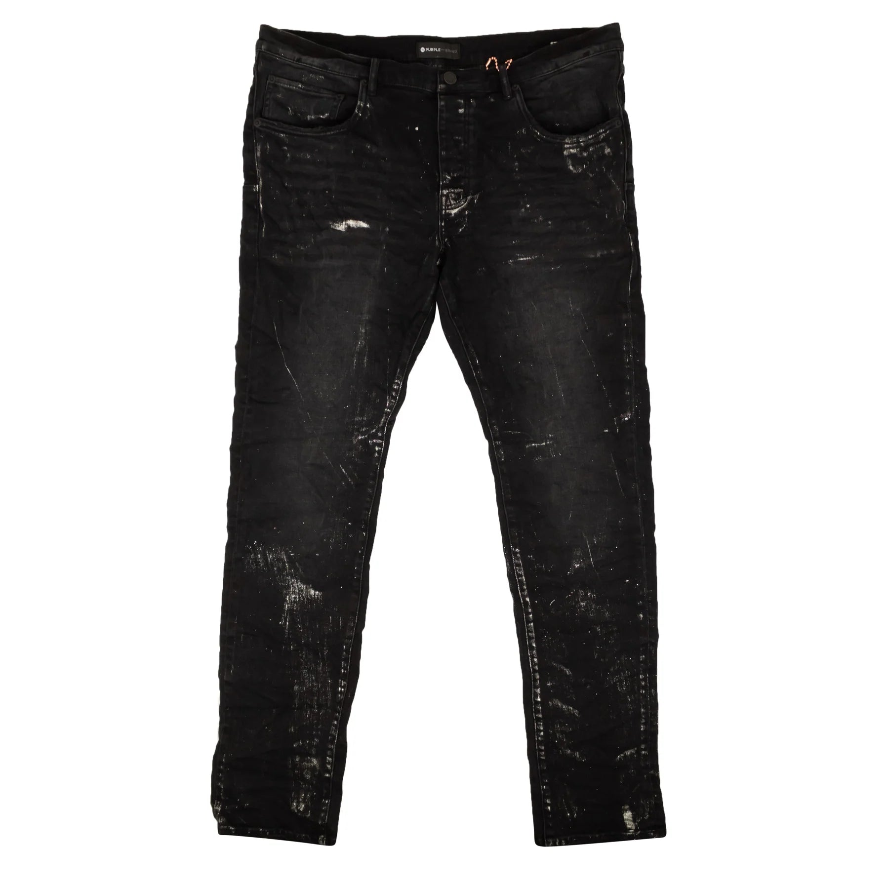 275360 Purple Brand Black Wash Metallic Silver Jeans
